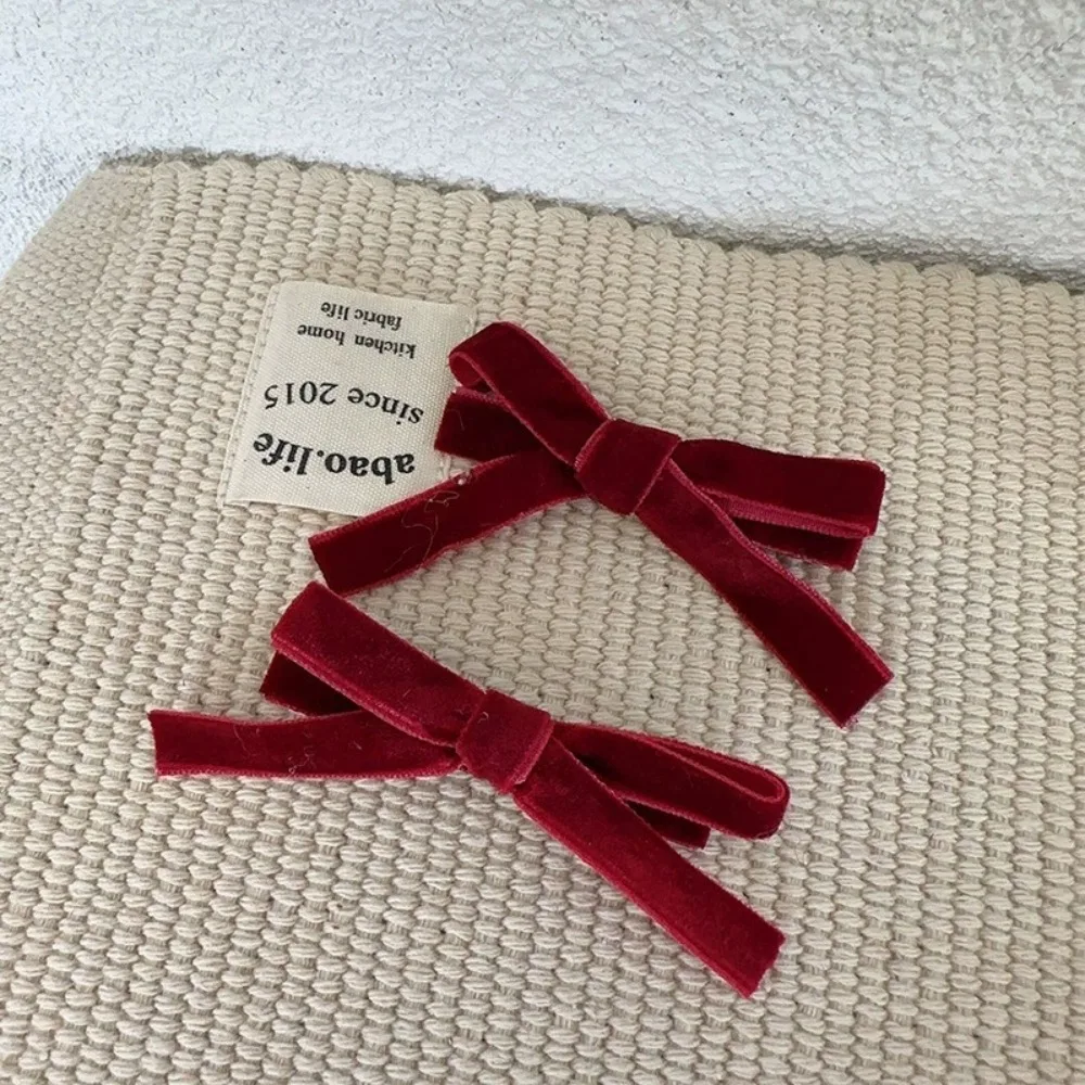 2 Stück Kroean Bunte Samt-Haarspangen mit Schleife für Mädchen, Frauen, Kinder, Vintage-Krabben-Haarklammern als Geschenk, Haaraccessoires – Detail 6