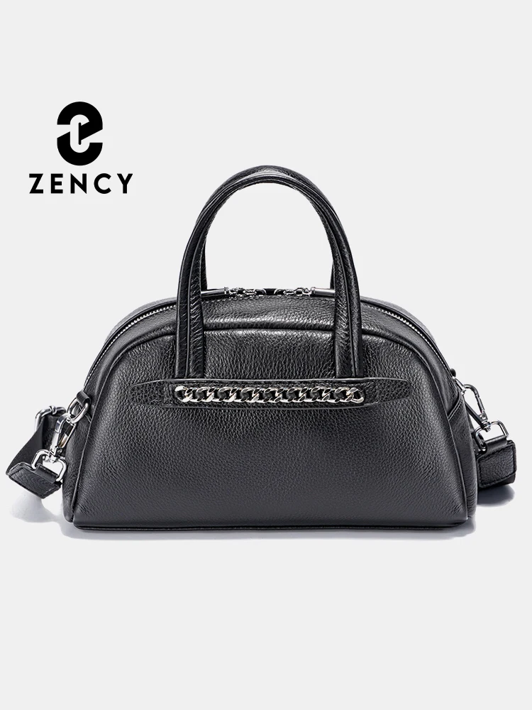 Zency Small Crossbody Bag Wide Strap Soft Leather Shoulder Bag Large Capacity Pockets Double Handles for Daily Work Commute