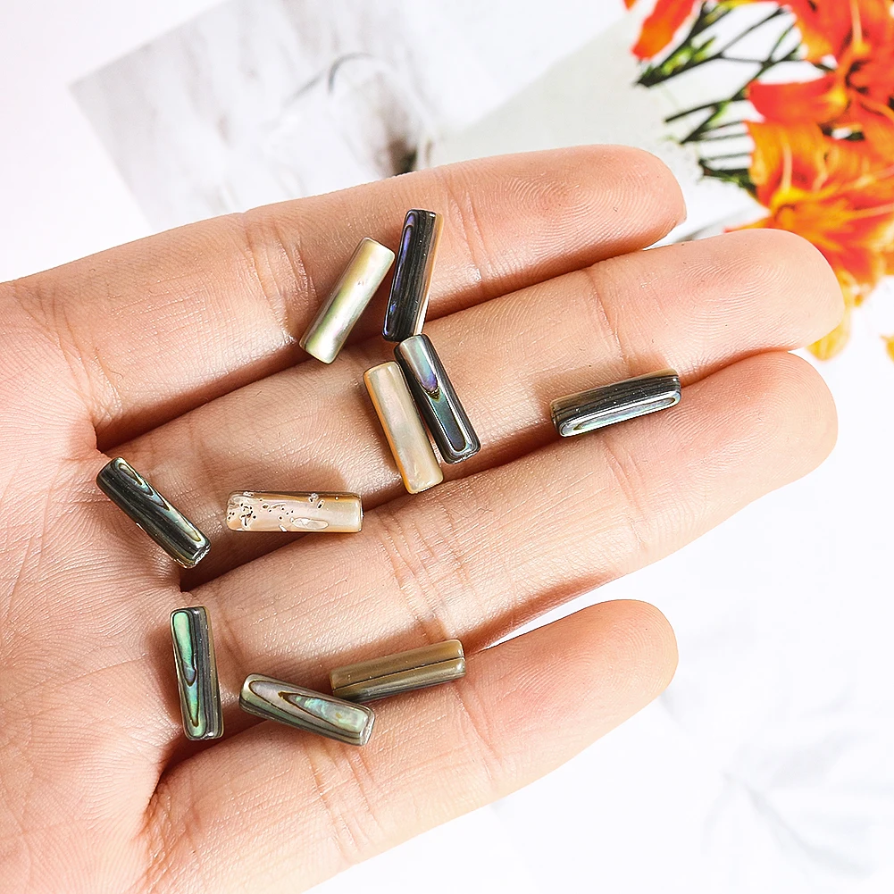 5pc 13mm Natural Blue Abalone Shell Perforated Cylindrical Loose Beads For Seashell Beaded Curtain DIY Jewelry Made Accessories