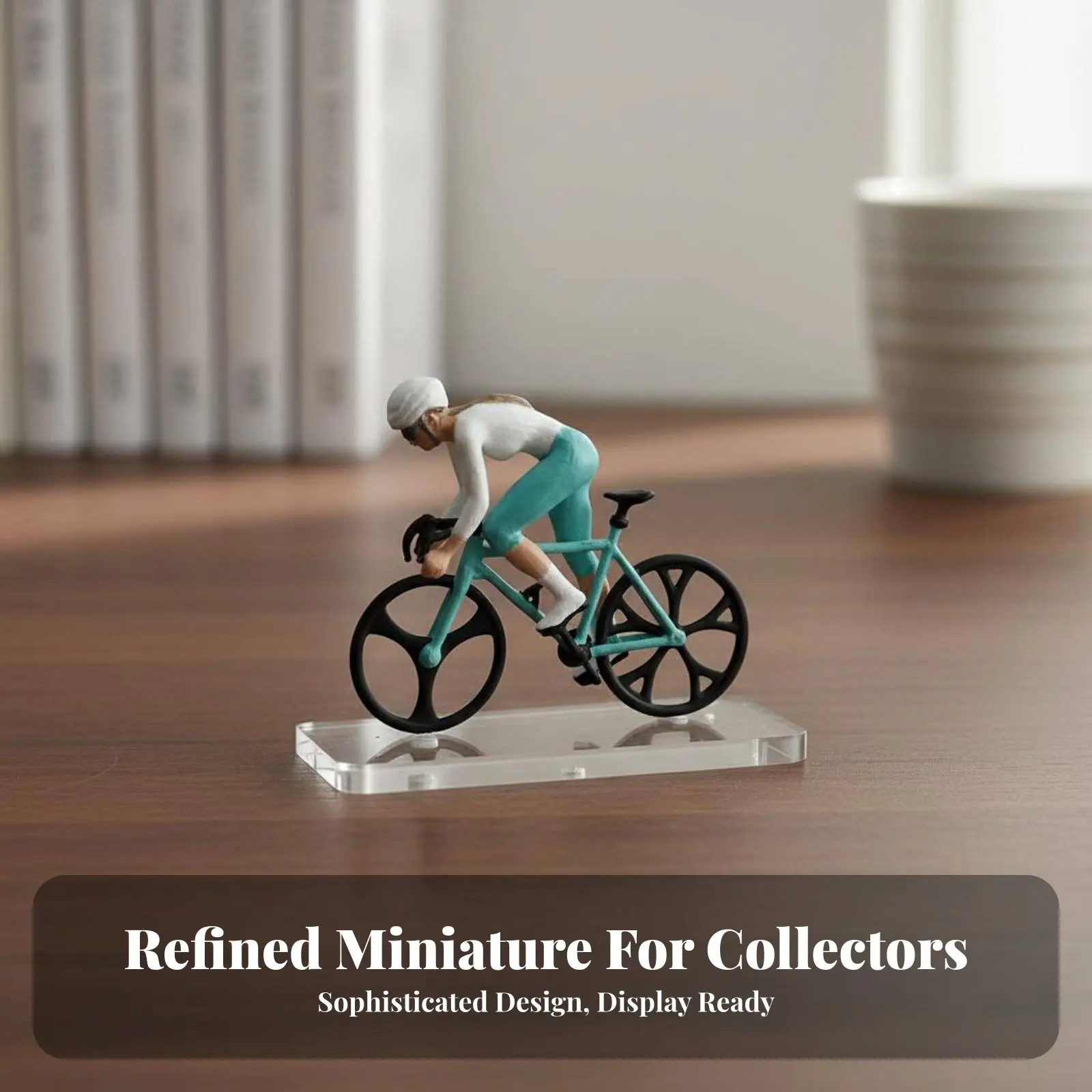 

Коллекционная миниатюрная фигурка велосипедиста в масштабе 1:64, модель велосипедиста на миниатюрном велосипеде, высокоточная миниатюрная фигурка велосипедиста с красным велосипедом