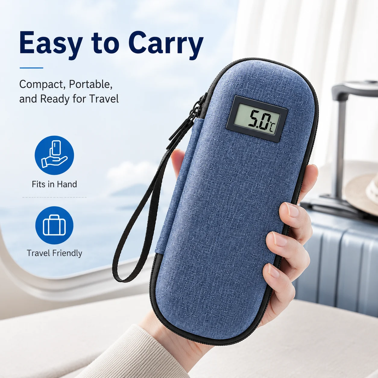 Portable Waterproof Diabetic Insulin Cooling Bag Carry On Medication Protector Mini Refrigerated Drug Freezer Cooler Case with I view 3