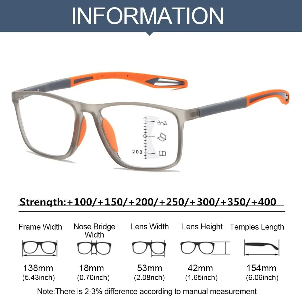 New TR90 Anti-blue Light Multifocal Reading Glasses Men Women Progressive Near Far Eyewear Ultralight Sports Farsight Eyeglasses image 3