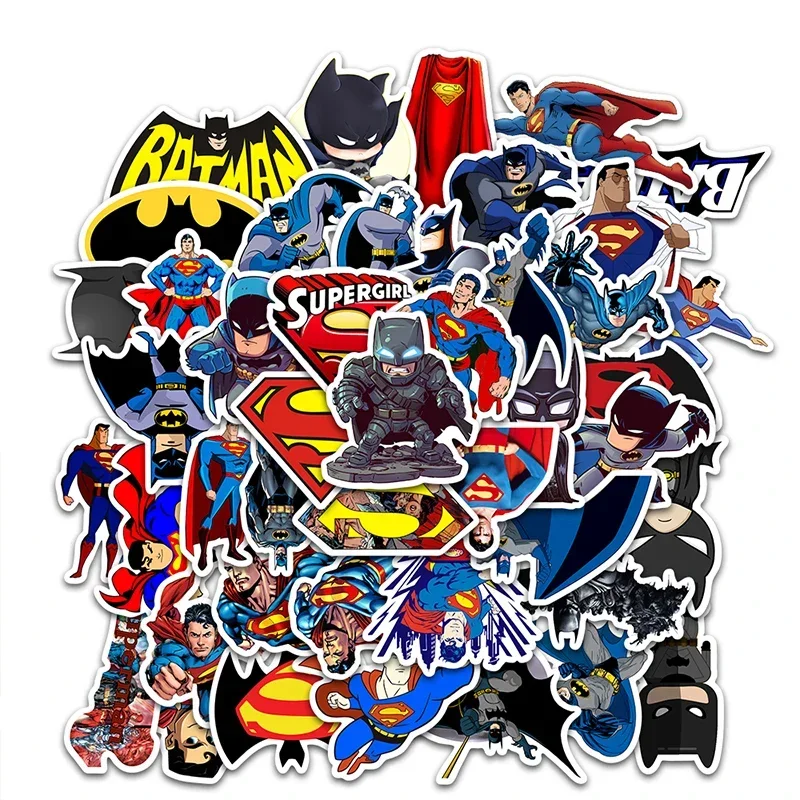 Superman Anime Graffiti décalcomanie Cool Batman autocollants Superman Anime autocollants pour téléphone portable journal tasse valise enfants autocollant jouets