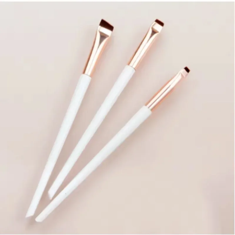 3-Piece Precision Eyeliner Brush Set - Winged Liner, Under Eye Detailing Brushes with Short Bristles Back to School