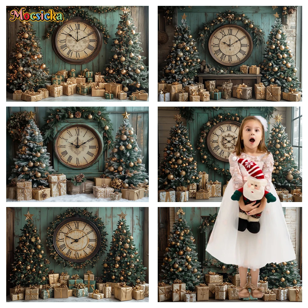 

Mocsicka Winter Christmas Photography Backgrounds Gifts Xmas Tree Holiday Holiday Family Adult Portrait Photo Backdrops Studio