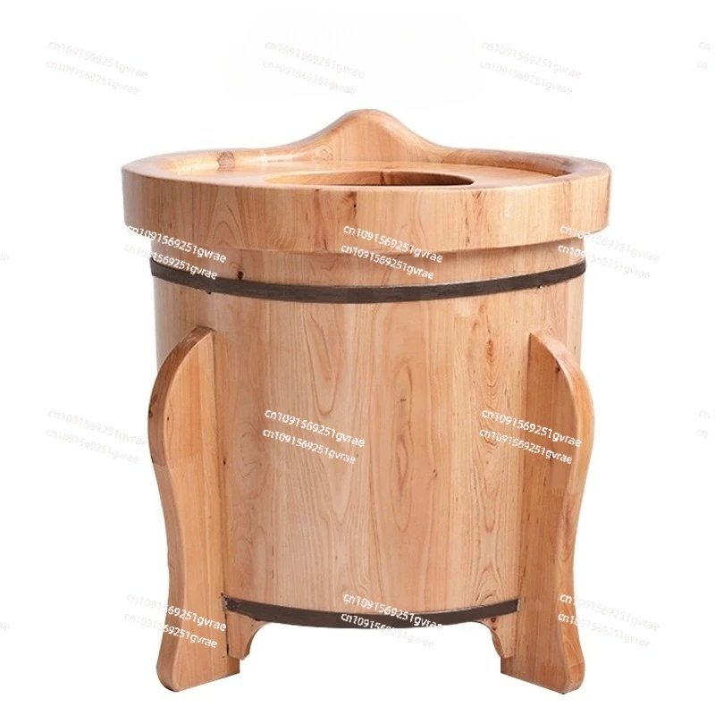 

Traditional Chinese Medicine Fumigation Foot Soaking Wooden Bucket Sweat Steaming High and Deep Bucket Over Calf Wooden Househo