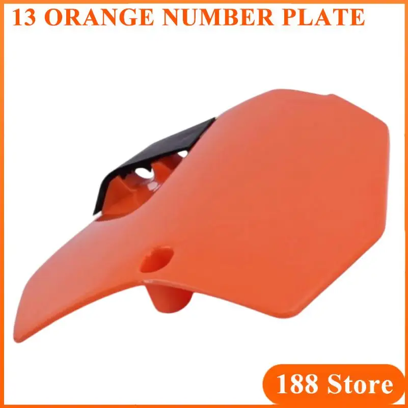 13 Logo Orange Off-Road Motorcycle Front Plate Frame Scoreboard Universal Shell Modification Accessories