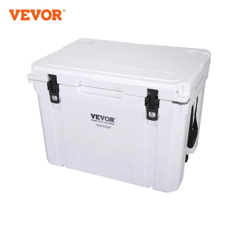 VEVOR 65 qt Insulated Portable Cooler Holds 65 Cans Ice Retention Hard Cooler with Heavy Duty Handle Ice Chest Lunch Box