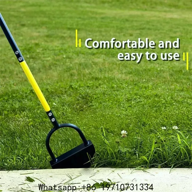 Manual Versatile Garden Tool Edging Chopper Half Moon Sharp Serrated Blade with Footplate for Garden, Lawn& Landscaping Borders
