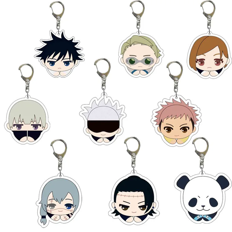 Anime Acrylic Keychains Fushiguro Toji Okkotsu Yuta Geto Suguru Ryomen Sukuna Inumaki Toge Car Keyrings Bag Accessories Figure