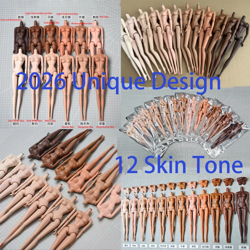 

NEW 1/6 Supermodel Doll Body Toy 12 Skin Tone High Quality Removable Doll Body With Replacement Big Boobs For FR PP IT Doll Head