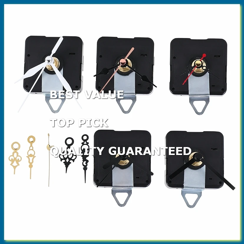5 Pcs Clock Movement Mechanism Parts Silence Quartz DIY Wall Clock with 7 Different Pairs Clock Hands Replacement Kit