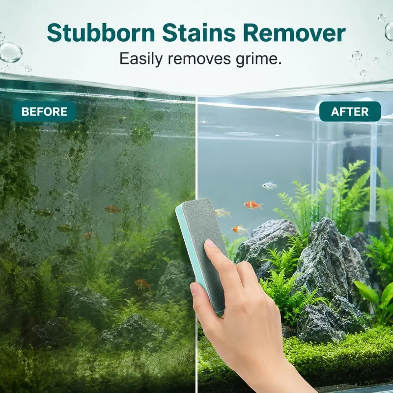 20-40PCS Aquarium Magic Sponge Cleaner Fish Tank Glass Scrubber Water Scale Stain Remover Algae Cleaning Brush Interior Glass