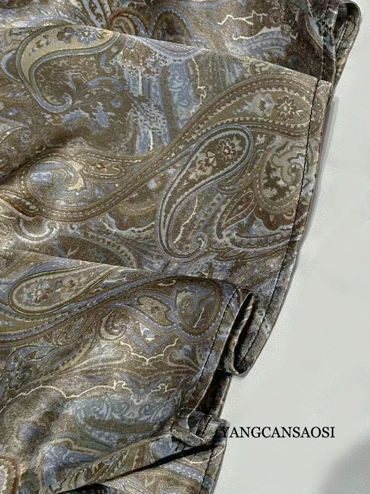 100% calças de seda amoreira natural, shorts femininos estampados de cetim, calças casuais com design de bolso de cintura elástica, 2026 primavera/verão novo