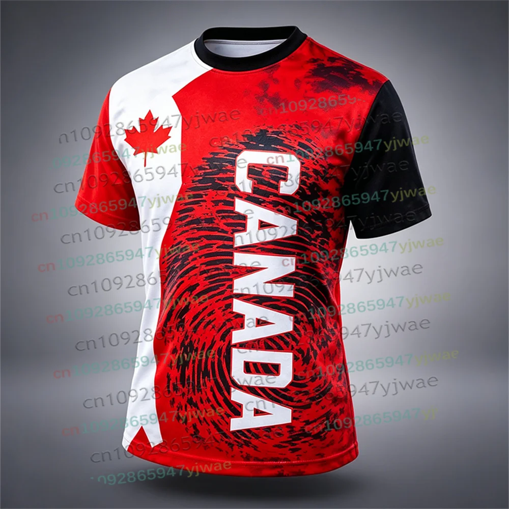 Canadian Flag Maple Leaf Special Youth Football Jersey Men Casual Sport Top Competition Training Tee Summer Parent-child Tshirt