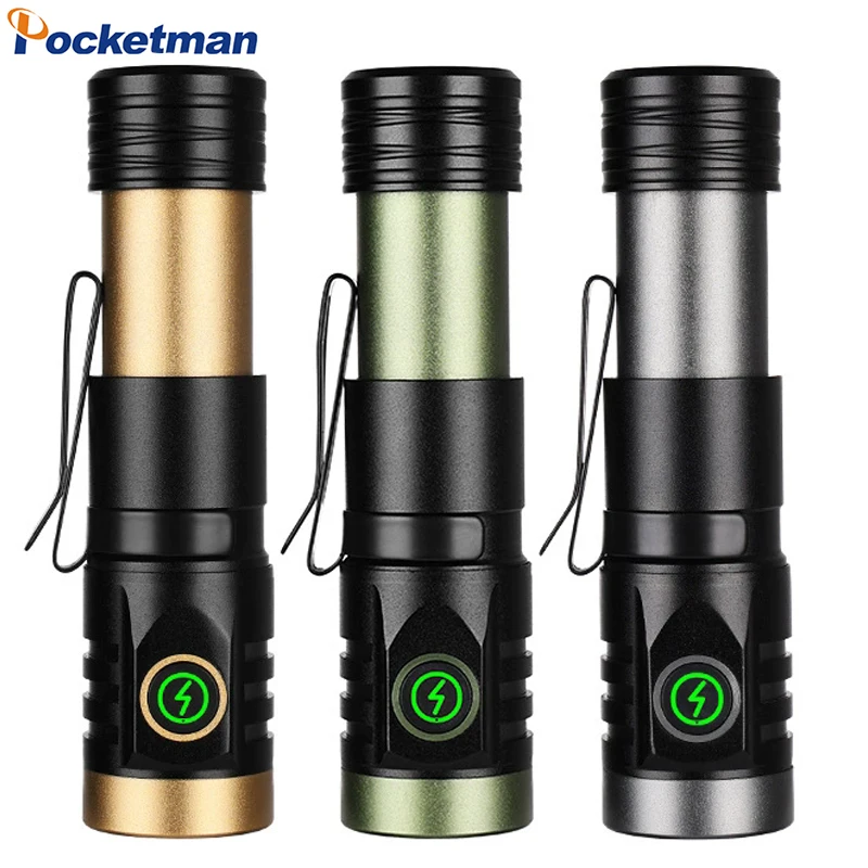 

1 Pack Super Bright 4 LED Flashlight USB Rechargeable Aluminum Alloy Flashlights Outdoor Waterproof Torch for Camping Hiking