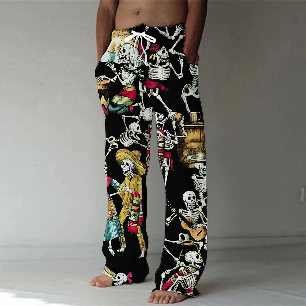 Spring/Summer 2023 Fashion 3D Digital Printing Men's Bamboo Cotton Pants Street Hip Hop Beach Leisure Quick Dry Dance Yoga Pants