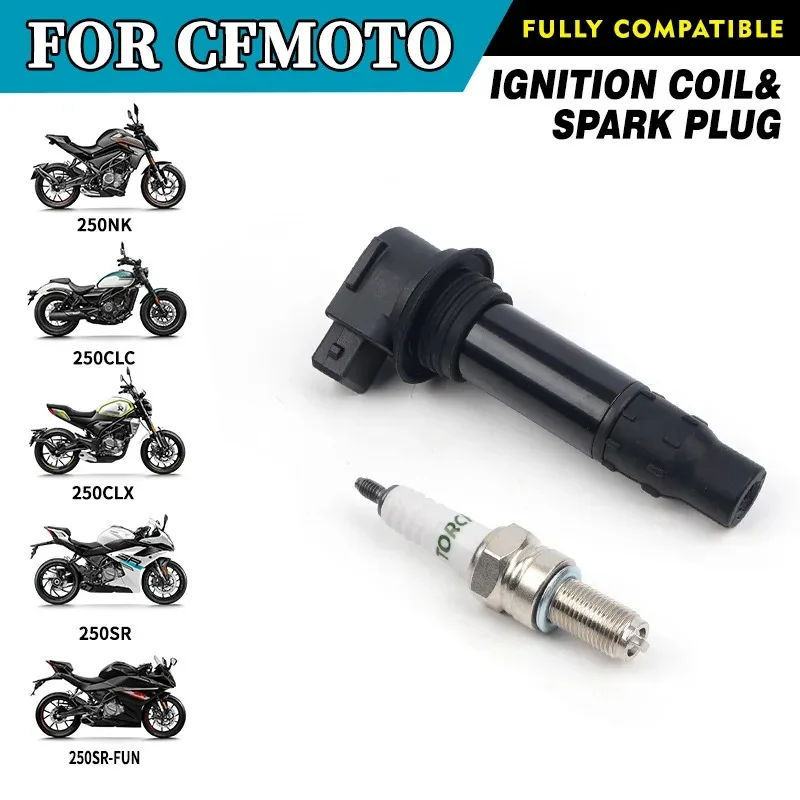

For CFMOTO Ignition Coil&Spark Plug 250SR 250SR-FUN 250CLC 250CLX 250NK Sparking Plug Motorcycle Original Parts