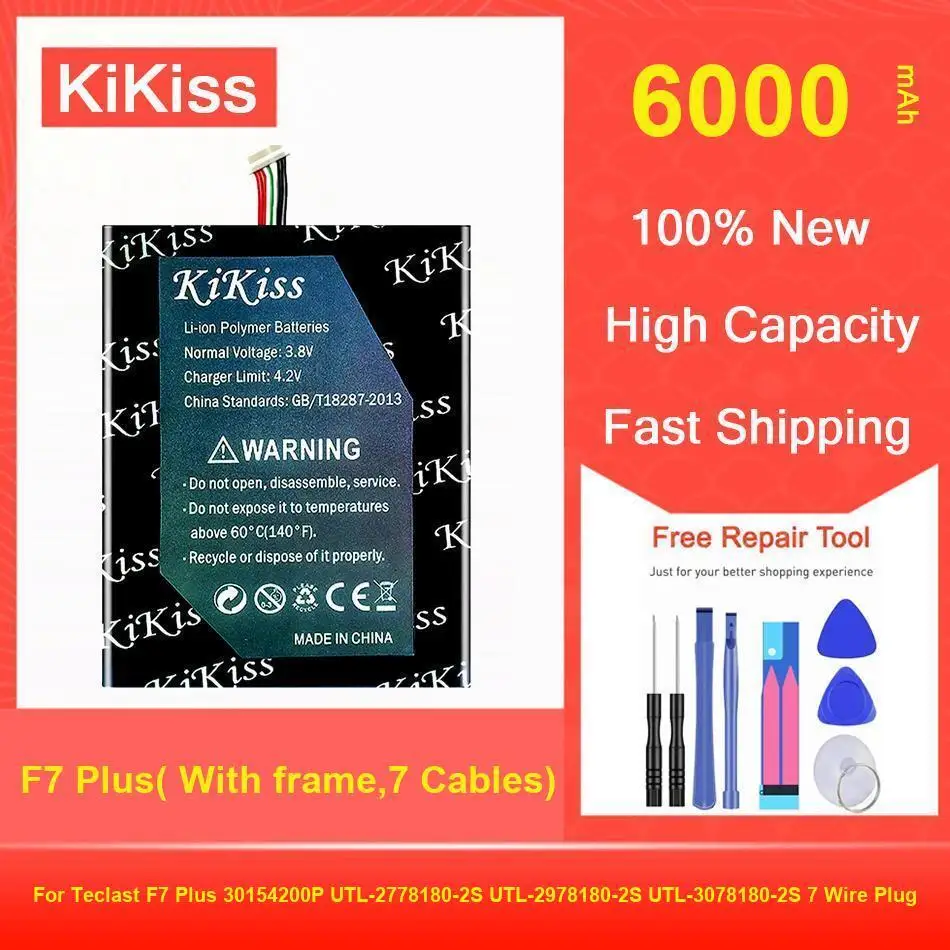 

Аккумулятор 6000 мАч для Teclast F7 Plus 30154200P UTL-2778180-2S UTL-2978180-2S UTL-3078180-2S 7 вилок проводов
