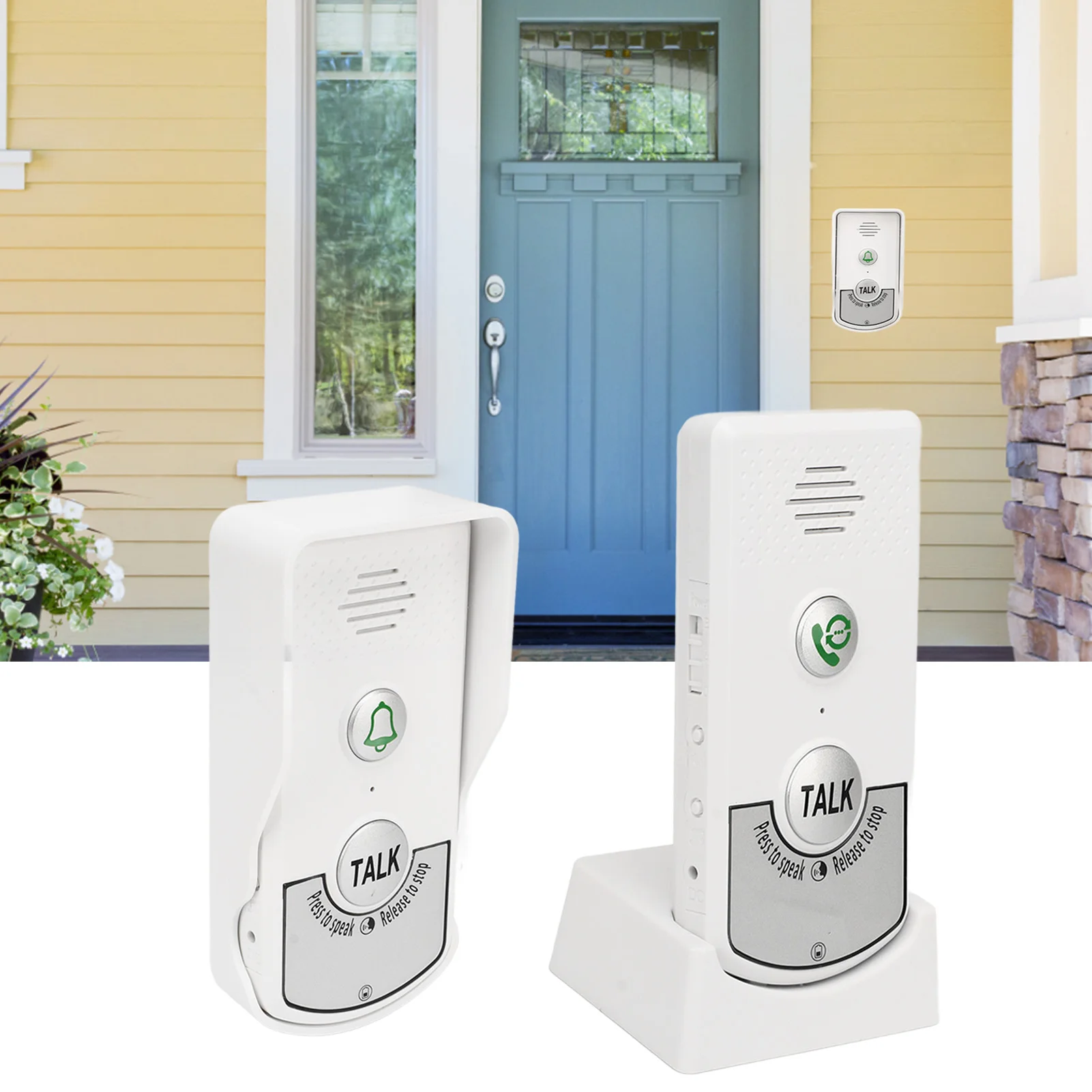 Wireless Intercom Doorbells 1000m Distance Easy To Use Strong Penetrating Power White Voice Intercom Doorbells for Hospitals