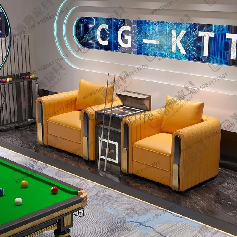 High-end viewing chair, billiard hall, sitting area, sofa, coffee table, box, floor style, creative sofa, card seat
