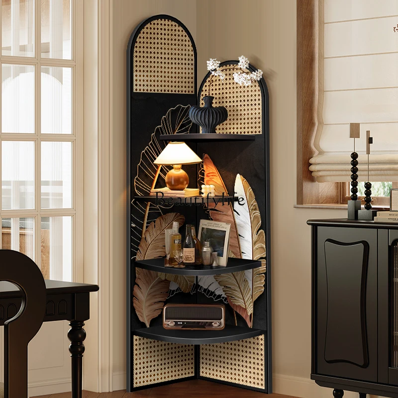 

Medieval style Daye corner rack, floor-to-ceiling living room storage rack, multi-layer locker