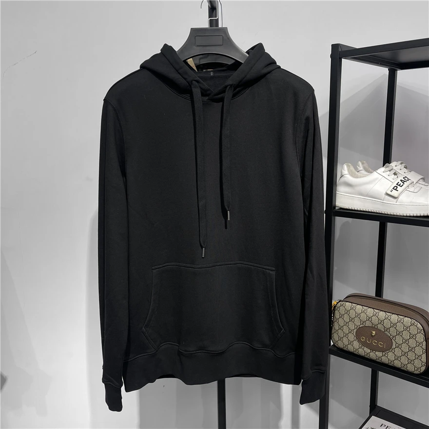 

Мужская толстовка из чистого хлопка свободного кроя с вышивкой, осенне-весенняя, черная, удобная, дышащая, повседневная, в уличном стиле