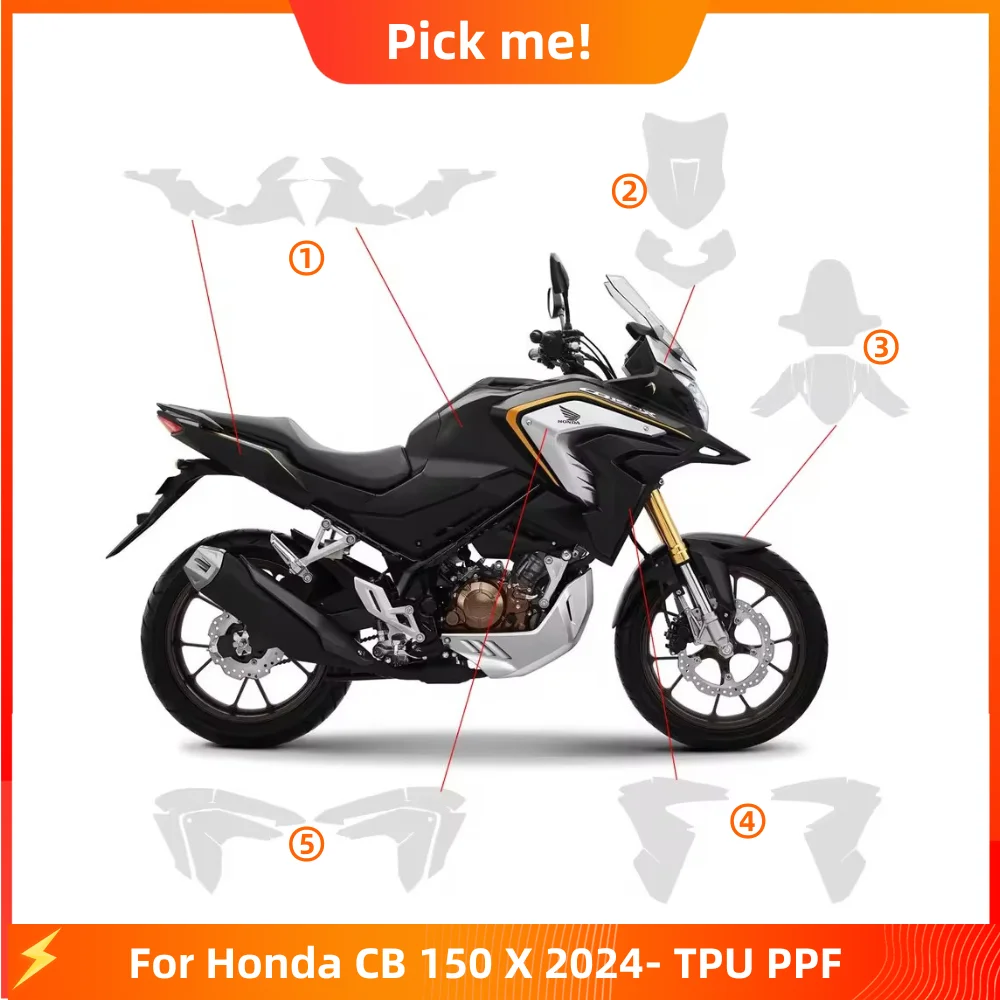 

For Honda CB150X 2024 Premium TPU PPF Fairing Invisible Film Set Self-Healing Anti-Scratch Anti-UV cb150x Full-Body PPF
