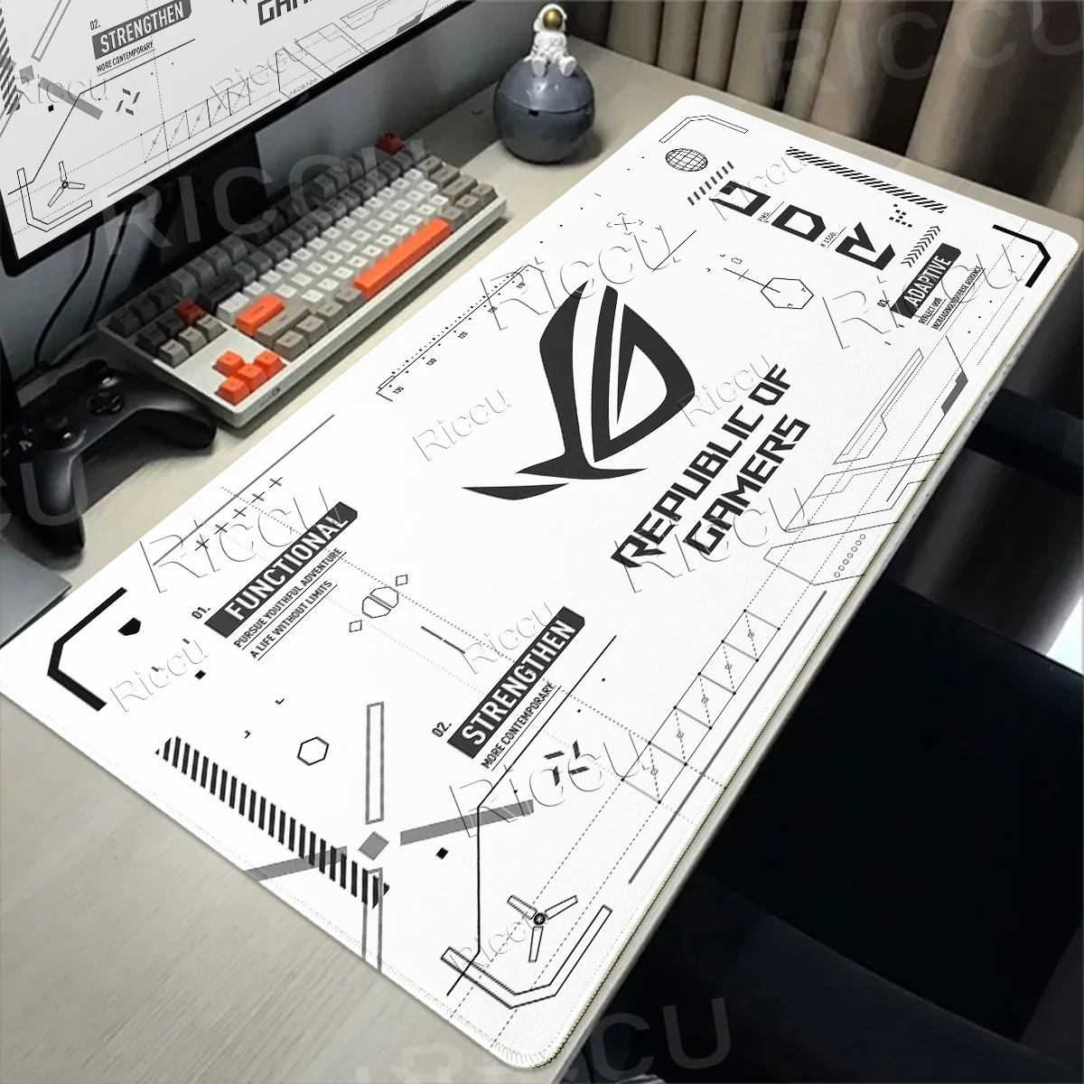 ASUS Extended Mouse Mats Republic of Gamers ROG Large Gaming Mouse Mats Carpet Rubber Non-Slip Computer Desk Mats Keyboard Pads