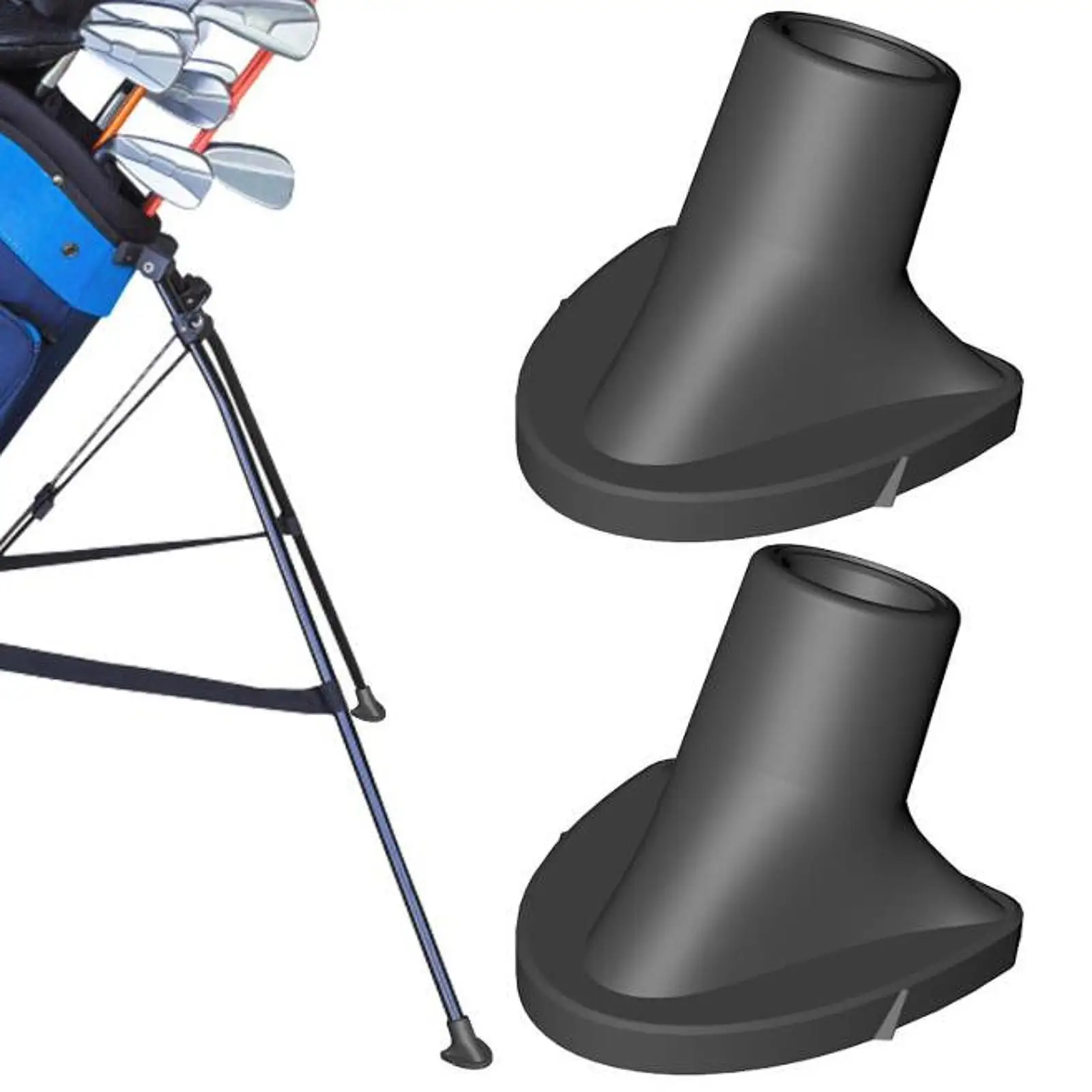 

2-х предметная подставка для сумки для гольфа, аксессуары для сумки для гольф-клуба, простая в установке, прочная ручка, нескользящая необходимая силиконовая подставка, ножки