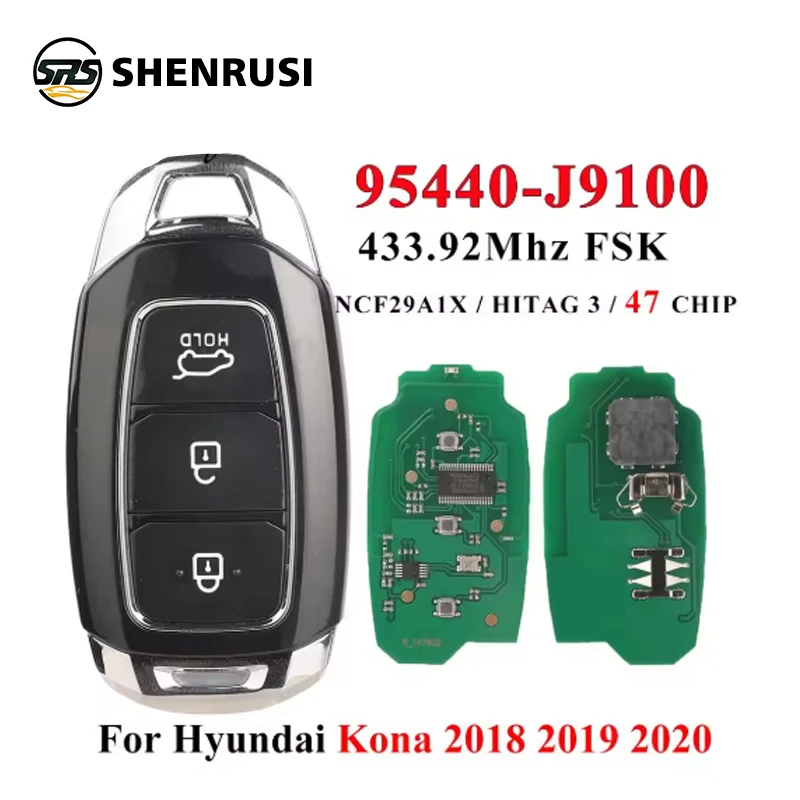 

SHENRUSI 95440-J9100 удаленный автомобильный ключ 433 МГц ID47 чип для Hyundai Kona 2018 2019 2020 FOb авто приближения Smart KeylessGo Control