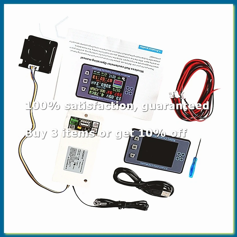 A82Z-120V 300A VAC8810F 2.4 Inch Color LCD Wireless Battery Capacity Tester Coulometer Current Voltage Power Meter Detector