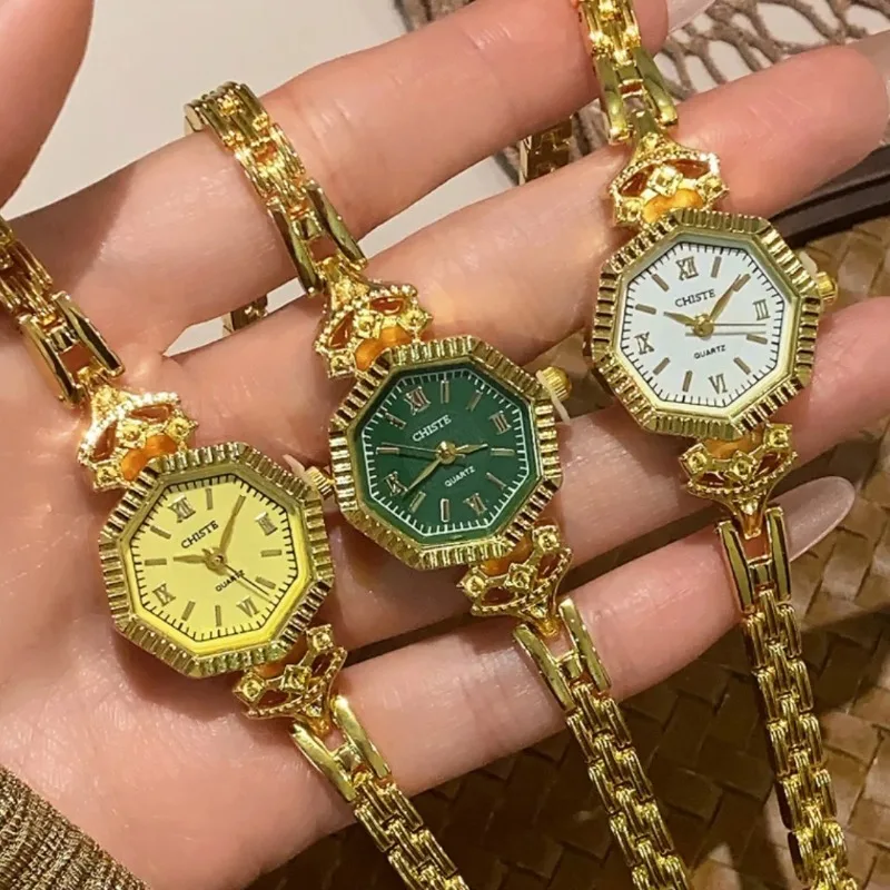 العلامة التجارية الفاخرة امرأة ووتش خمر سوار الذهب الطلب الصغير ساعات كوارتز فستان ساعة عالية الجودة السيدات ساعة اليد