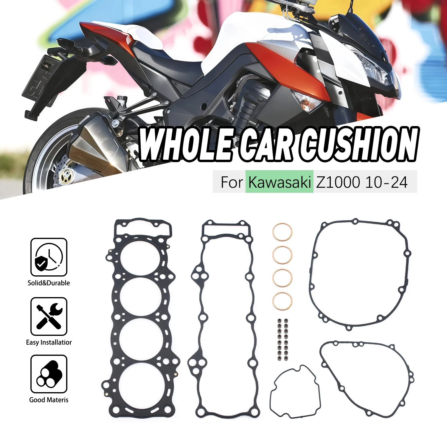 Motorcycle Cylinder Head Crankcase Oil Pump Clutch Cover For Kawasaki Z1000 2010-2024