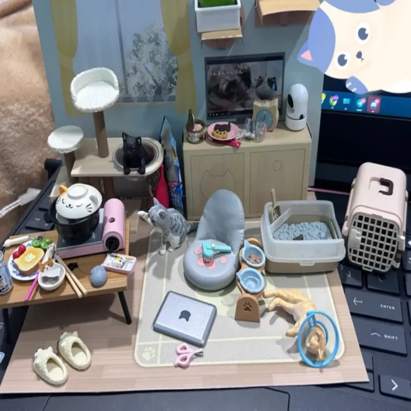 Re-Ment My Daily Life With Cat Series Miniature Scene With Lovely Details Desktop Display Gift  Action Figures Toys Gift