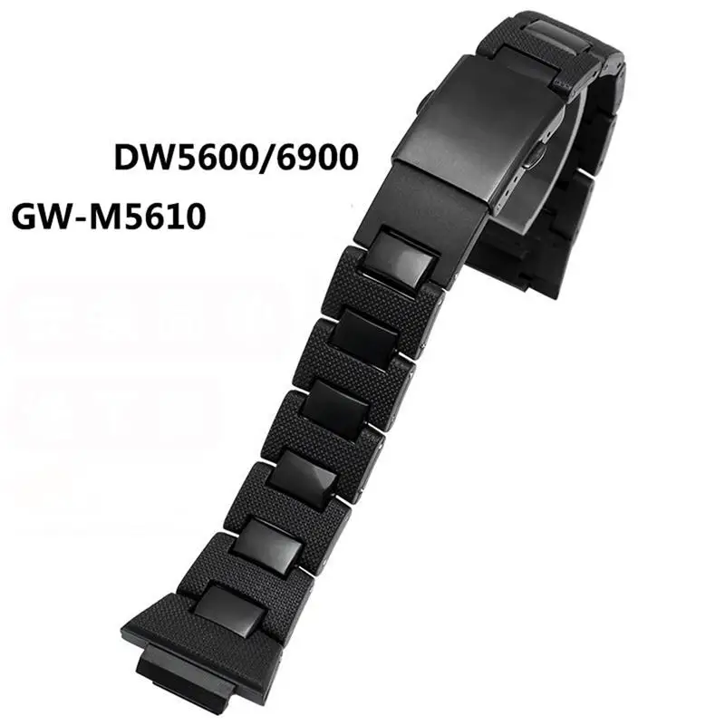 PCAVO For GSHOCK DW-5600 DW6900 DW9600 GW-M5610 Watchband Stainless With Steel Buckle Men Bracelet Accessories