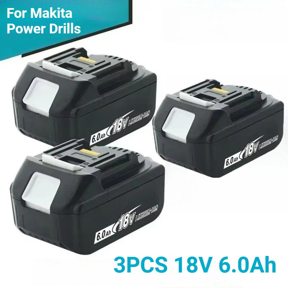 بطارية عالية السعة وعالية الكفاءة بقدرة 6.0 أمبير في الساعة لمثاقب الطاقة ماكيتا Bl1830، Bl1815، Bl1840، LXT400 #3