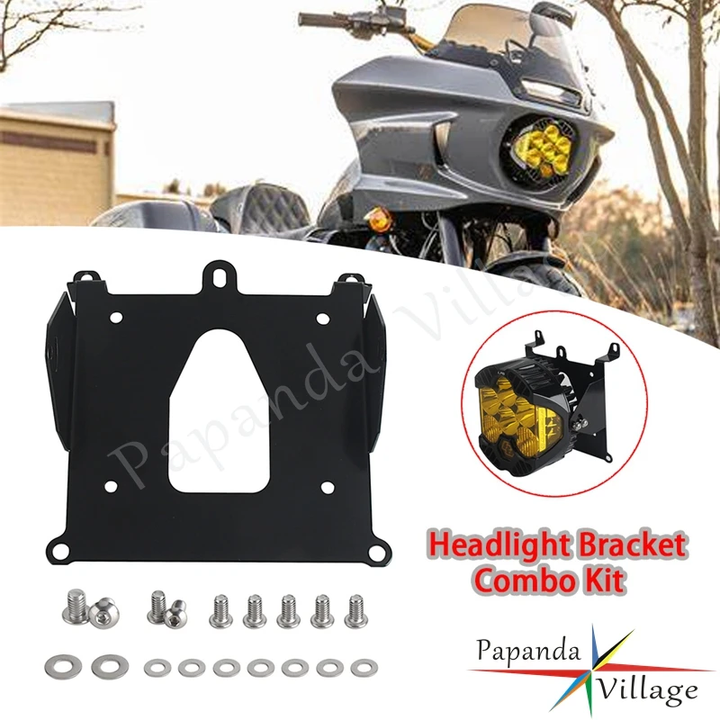 

Motorcycle For Baja Designs Headlight Support Mounting Combo Kit For Harley Softail Fat Bob 114 FXFBS 2018-2024 FXFB 2018-2019