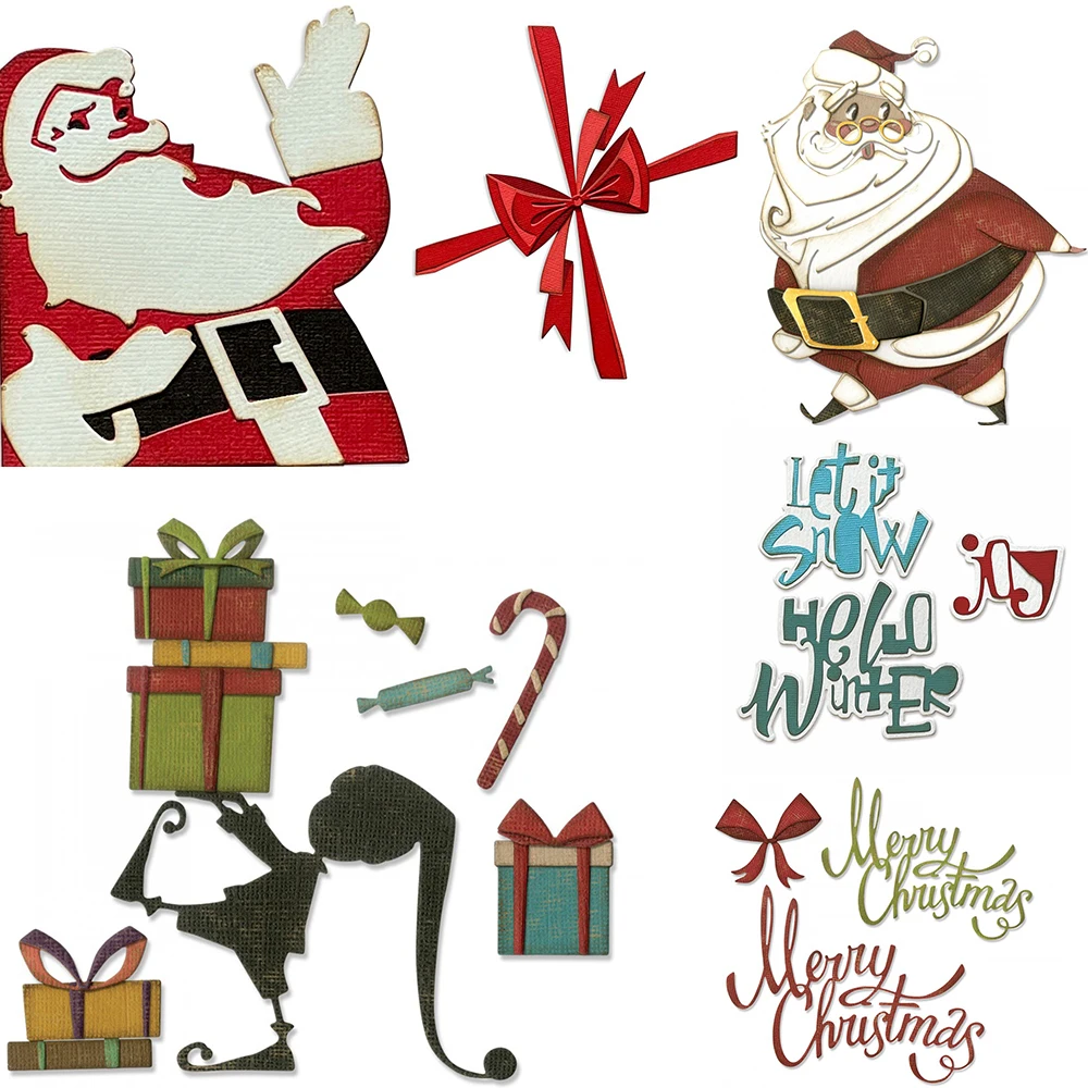 Merry Christmas Collection Metal Cutting Dies For DIY Scrapbooking Photo Album Craft Decorative Paper Album Template Handcraft