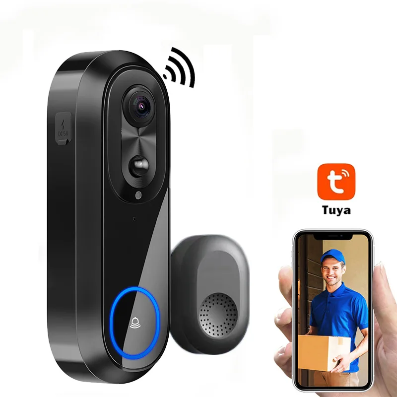 2MP 1080P 5G  Tuya APP  Wireless WIFI IP Doorbell IR Night Vision Video Door Phone Visual Doorbell With Indoor Chime Door Entry