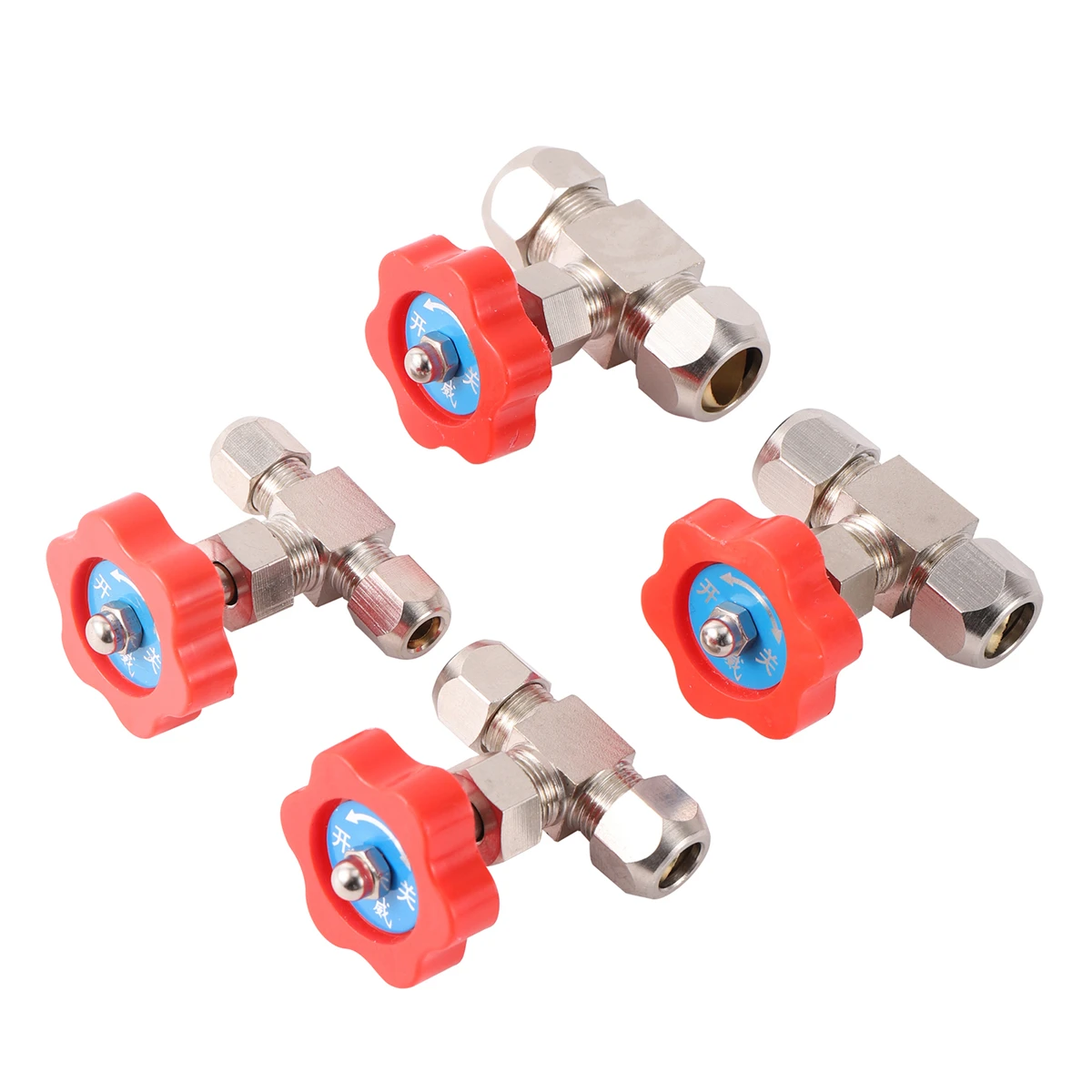 Nickel-Plated Copper Air Flow Regulating Valve 6/8/10/12mm Card Sleeve Needle Ball Valve Home Pipe Water Shutoff Switch 1/5Pcs