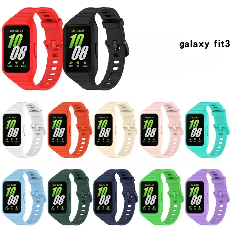 Силиконовый ремешок для часов для Samsung Galaxy Fit 3 SM-R390, ремешок-браслет, браслет Galaxy Fit3, ремешок для часов, браслет 2 в 1, чехол