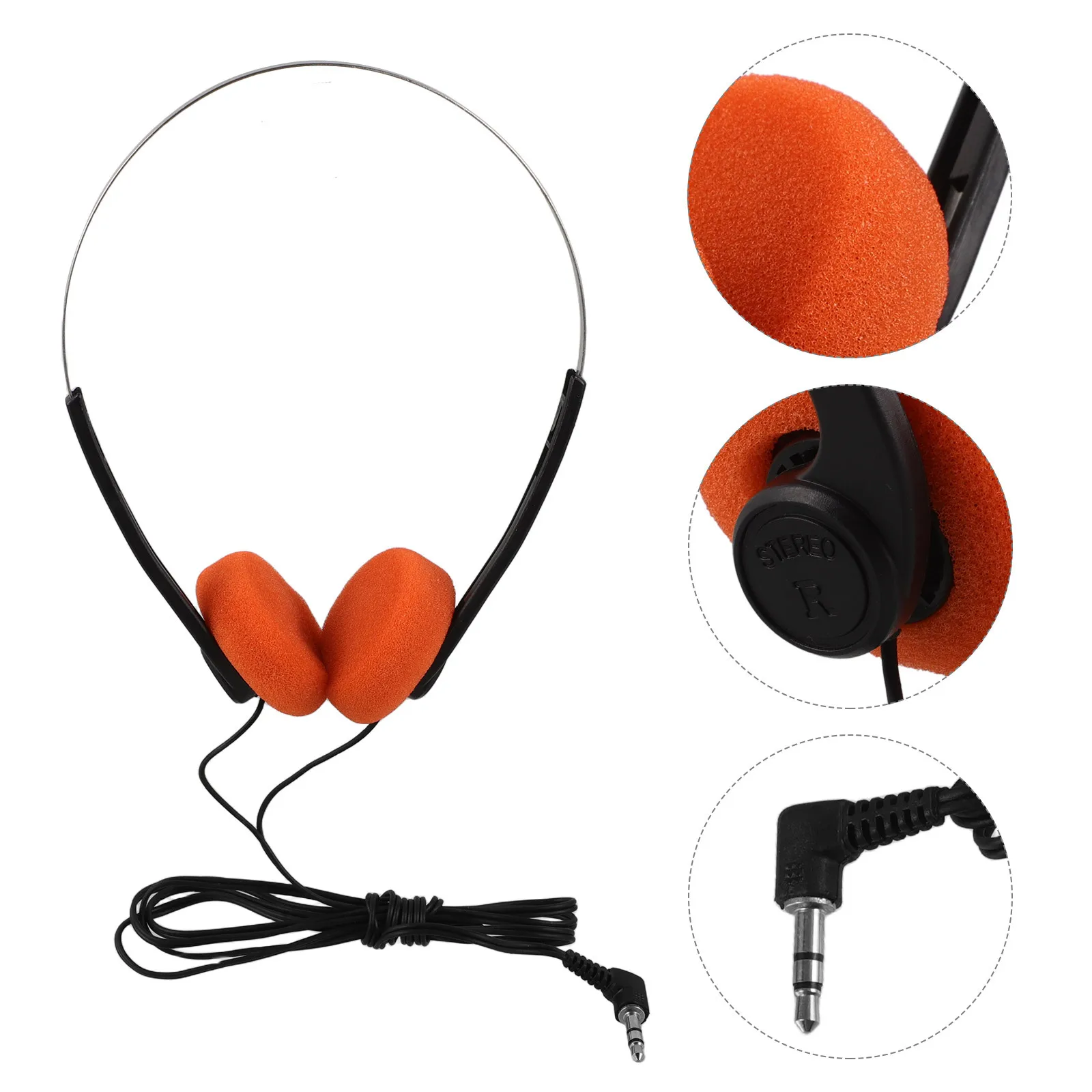 

1 Pair On-Ear Headphones Lightweight Portable Retro Design For School Kids Travel Comfortable Adjustable Headband Classroom