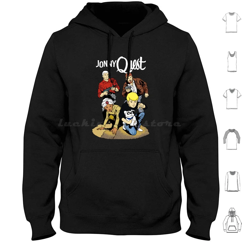 60S Jonny Quest Tribute With Main Characters Hoodie cotton Long Sleeve Saturday Morning Saturday Tv Cartoons 60S 70S