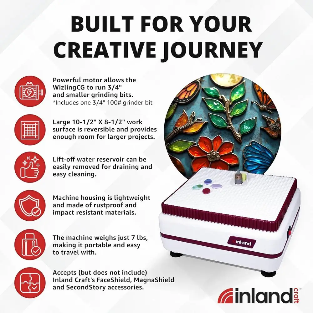 스테인드 글라스 및 모자이크용 정밀 유리 연마기, 다이아몬드 비트 포함, 전문가 및 취미가들에게 이상적