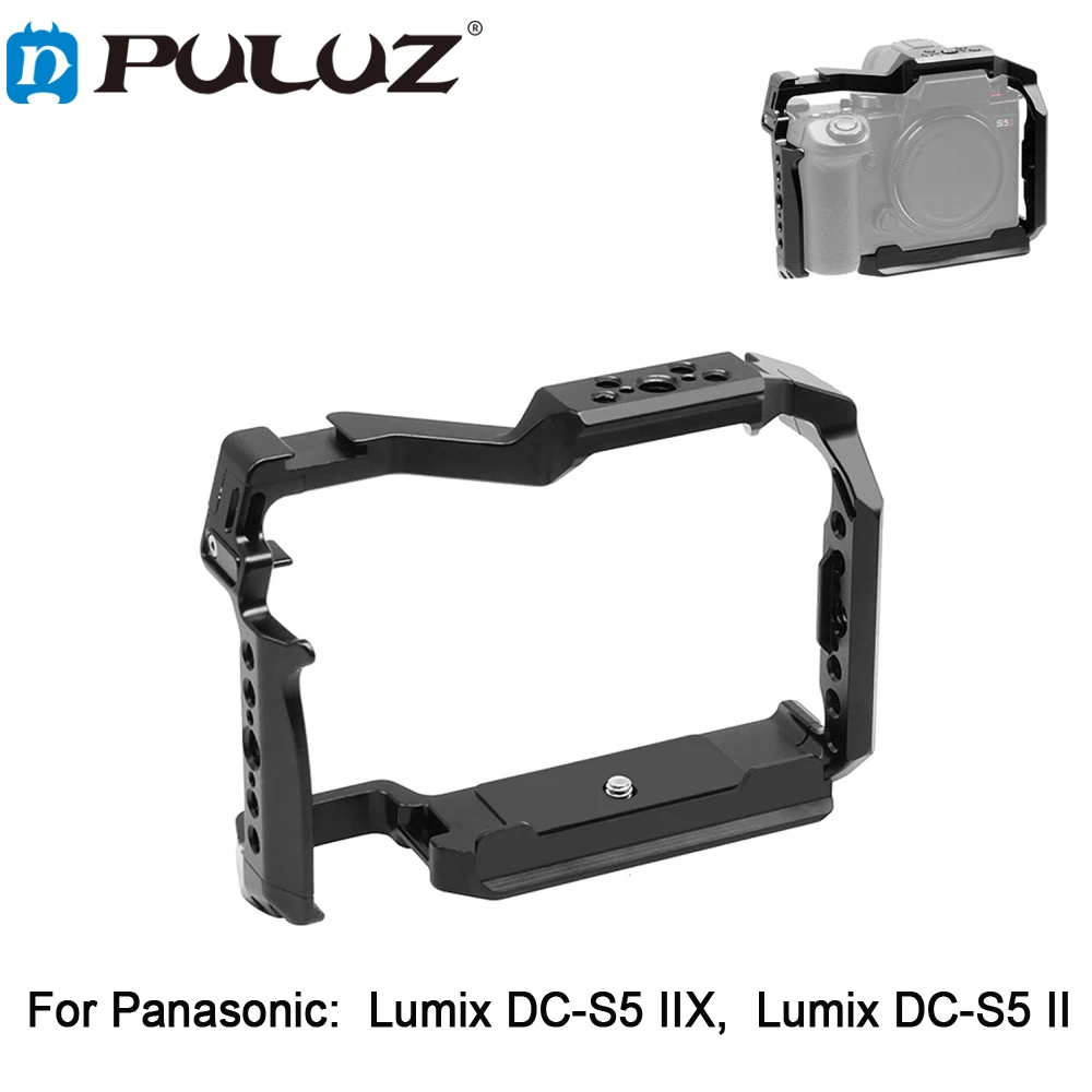 

PULUZ for Panasonic Lumix DC-S5 II Camera Cage for LUMIX DC-S5 IIX Metal Rabbit Cage Protective Stabilizer Rig Accessories