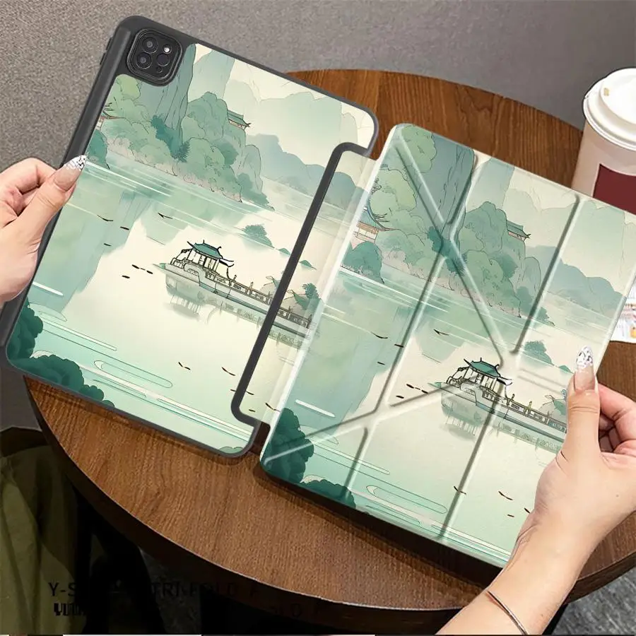 

Чехол для планшета с узором в национальном стиле для iPad Mini 6, 7, Pro 11, 10, 9, 8, 7, 12.9 дюймов, Air 4, 5, M3, M2, 1, 2, M4, 11 дюймов Pro