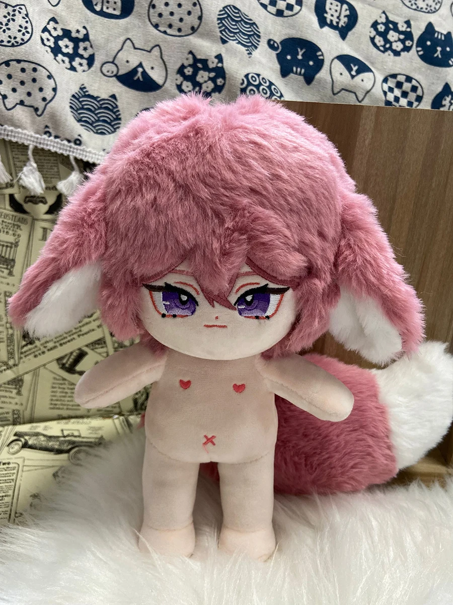 Anime Genshin Impact Yae Miko Cosplay Fox Form Fluffy Change Clothes Cotton Doll Cartoon Maumet Puppet Naked Baby Xmas Gift