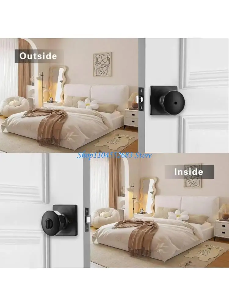 

Y6GD Round Door Knobset Handle Round Shaped Doorknob with Keys for Hallway, Closet