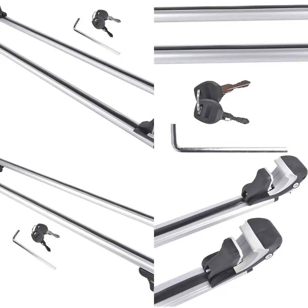 

Регулируемые поперечины багажника на крышу 55 для приподнятых боковых направляющих емкостью 200 фунтов — алюминиевые стопорные планки, минимаяющий шум ветра